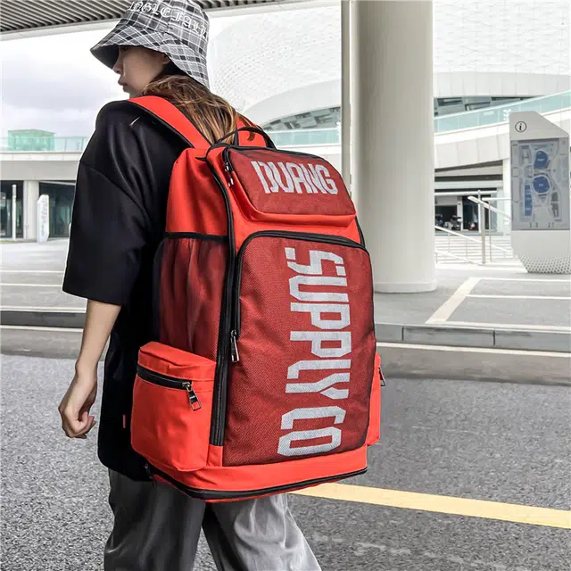 德力熊 潮酷运动休闲防水时尚大容量 牛津布 书包背包双肩包 男女同款情侣款 黑色/灰色/橙红色