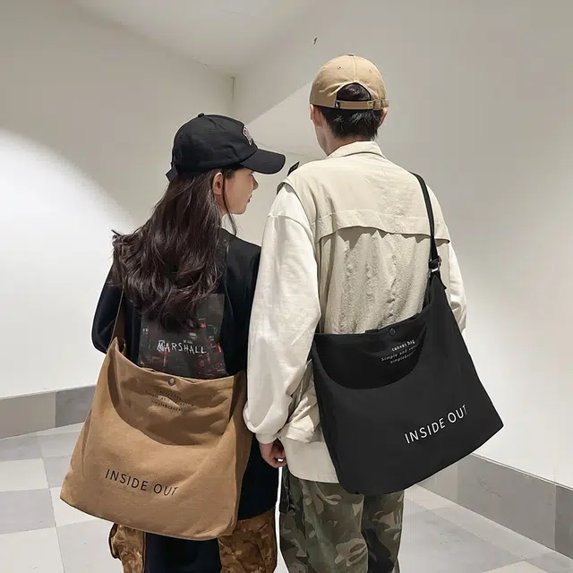 德力熊单肩包帆布大号轻便可斜挎可单肩百搭单肩背包情侣男女通用 多色