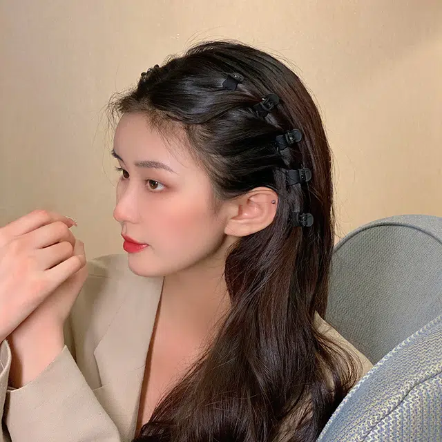 彤彤兔 黑色哑光小号抓夹刘海边夹迷你碎发发卡可爱潮 亚克力 发夹 女款