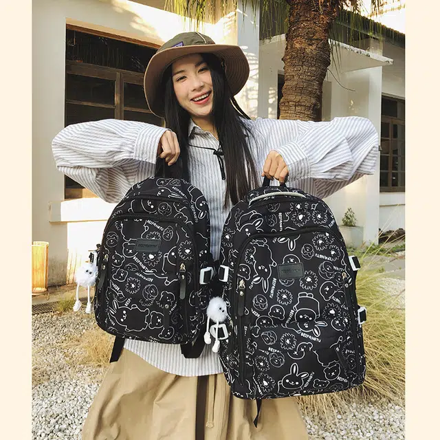 彤彤兔 多巴胺出游背包可爱卡通印花 尼龙 双肩包 女款 多色