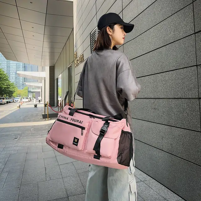 德力熊 大容量短途出差行李包 尼龙 单肩旅行包 男女同款情侣款 多色