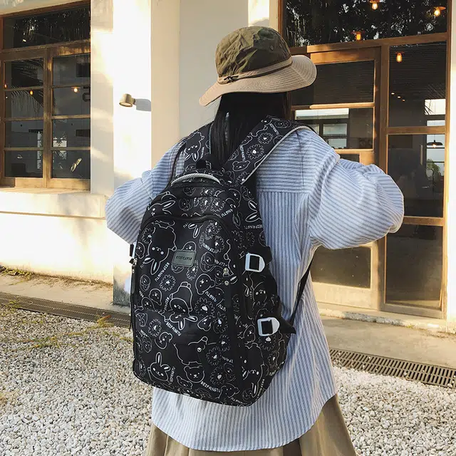 彤彤兔 多巴胺出游背包可爱卡通印花 尼龙 双肩包 女款 多色
