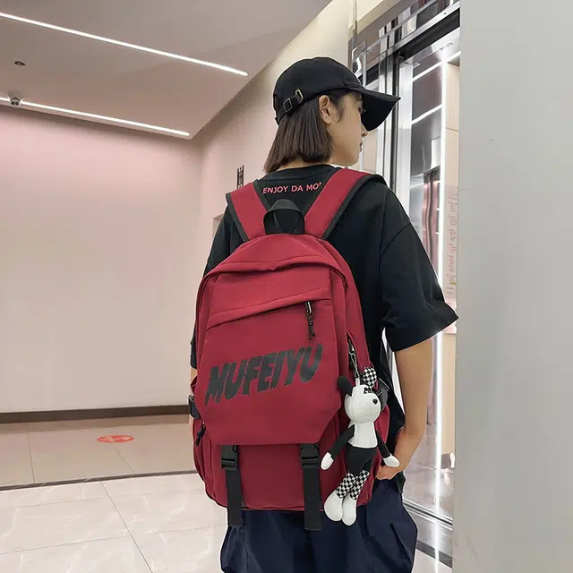 德力熊 减负护脊 潮流高颜值 尼龙布 双肩包 常规 男女同款情侣款 黑/红/白/灰