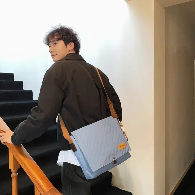 德力熊 尼龙 男女同款情侣款 潮牌新款韩系工装风背包学生休闲单肩包 多色
