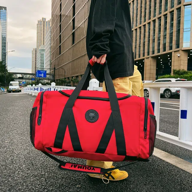 德力熊 简约大容量干湿分离独立鞋仓 牛津布 旅行包 男女同款情侣款 多色