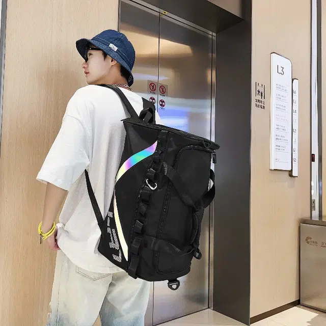 彤彤兔 大容量短途运动健身训练 尼龙 旅行包 男女同款情侣款 黑色/灰色/绿色