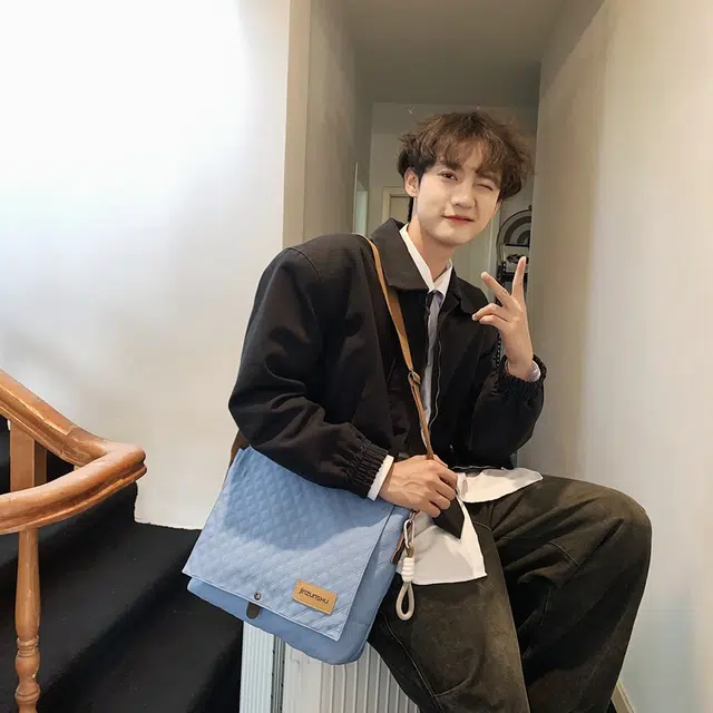德力熊 尼龙 男女同款情侣款 潮牌新款韩系工装风背包学生休闲单肩包 多色