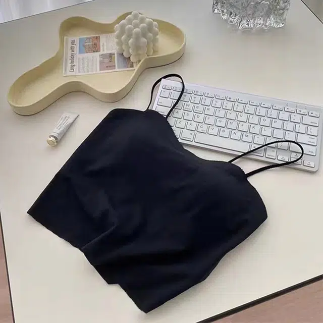 棉有家 纯色简约鱼骨美背吊带 女款