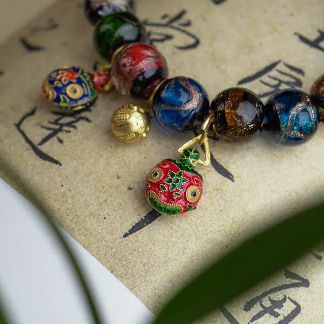 仙源 香灰五彩多宝吞金兽 琉璃 玉石手串 男女同款情侣款