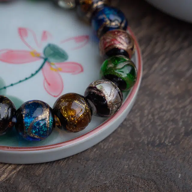 仙源 香灰五彩多宝吞金兽 琉璃 玉石手串 男女同款情侣款