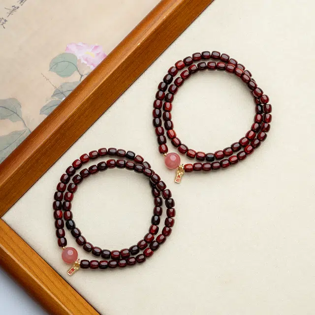 仙源 财运亨通好运爆棚国潮极简主义 文玩佛珠八方来财 新宠静心凝神 高级感高品念珠 紫檀属 手串 男女同款情侣款