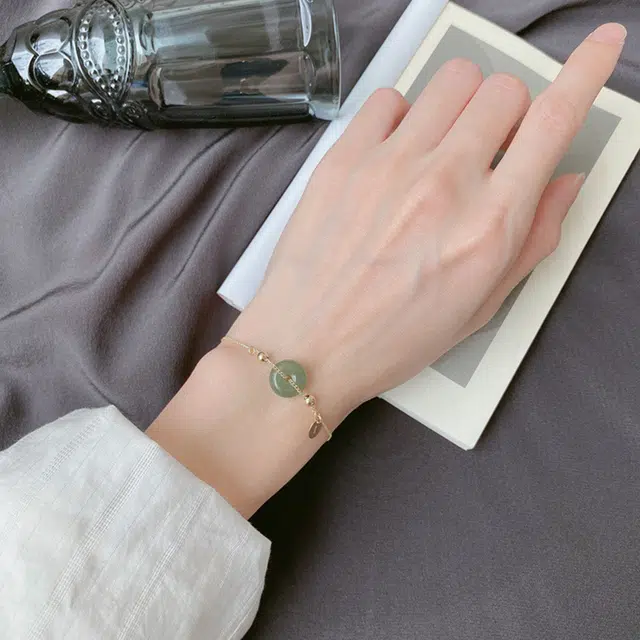 六珍堂 中国风小众设计轻奢高级感 和田玉 手链 女款 青玉