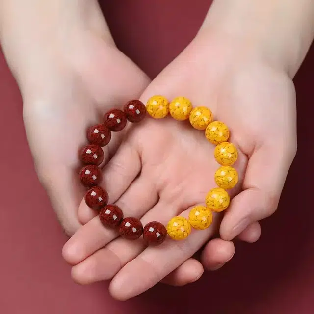 六珍堂 国潮转运珠紫金砂驱蚊避虫阴阳 雄黄 再造辰砂朱砂 手串 男女同款情侣款 七 夕生 日 礼 物