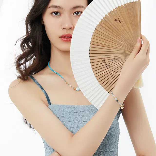 六珍堂小众设计感海蓝宝手串原创设计叠戴搭配手链复古质感首饰