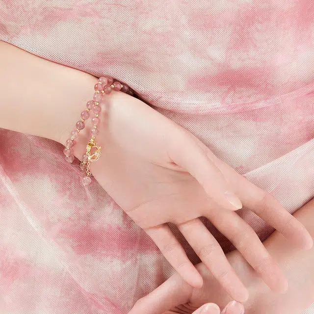 六珍堂 一见倾心双圈新中式小清新 水晶 玉石手串 女款