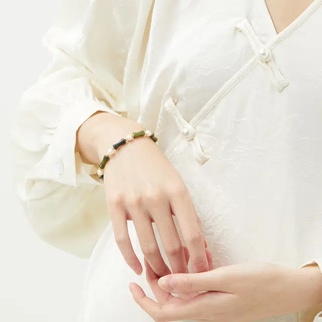 六珍堂 原创新中式竹报平安国风手饰 玛瑙 玉石手串 女款