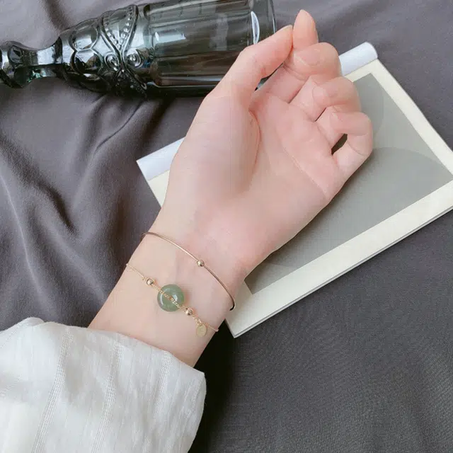 六珍堂 中国风小众设计轻奢高级感 和田玉 手链 女款 青玉