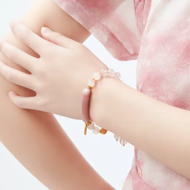 六珍堂 石桥牌串珠新中式小众轻奢精致古风国潮 水晶 玉石手串 女款