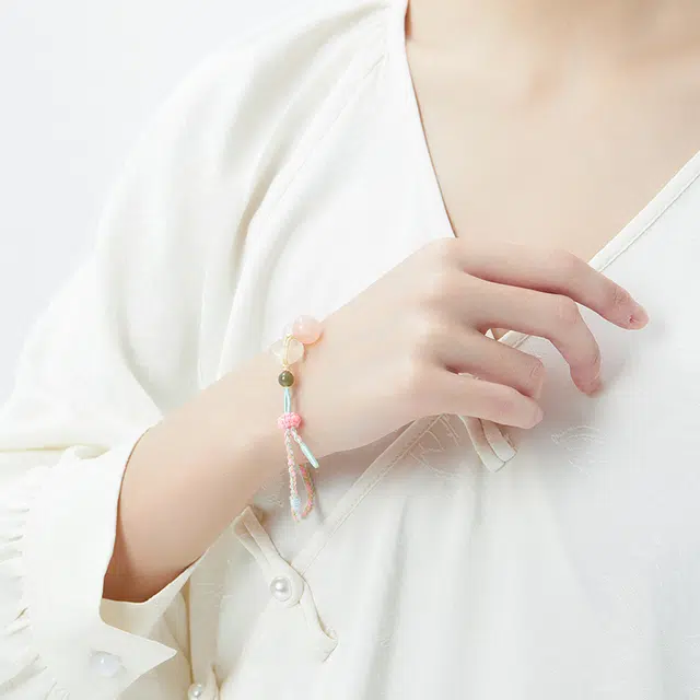 六珍堂 平安扣新中式小众轻奢手工编织 玉髓 手链 女款