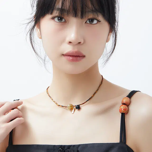 六珍堂 国潮可移动小众原创设计 虎眼石 项链 女款