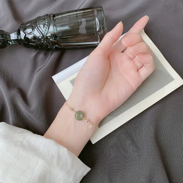 六珍堂 中国风小众设计轻奢高级感 和田玉 手链 女款 青玉