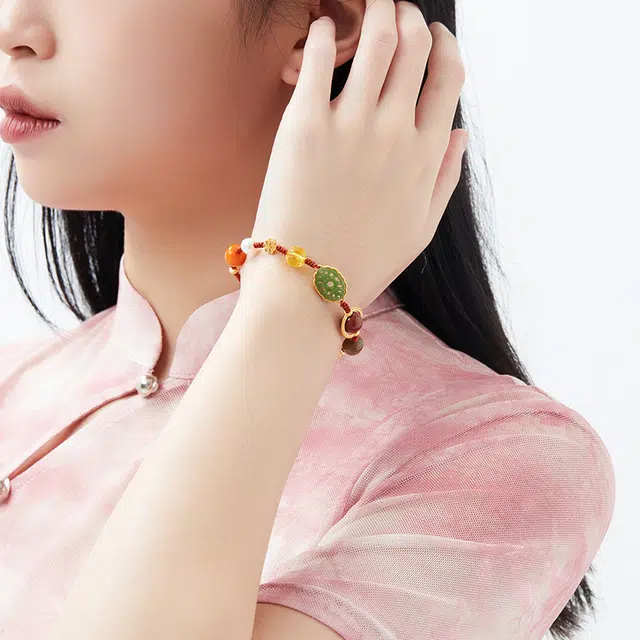 六珍堂 十全十美原创设计感 和田玉 和田玉手链 男女同款情侣款 青玉