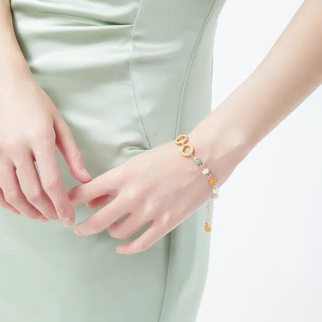 六珍堂 龙腾凤尾 小众设计高级感 豆种 翡翠手链 女款