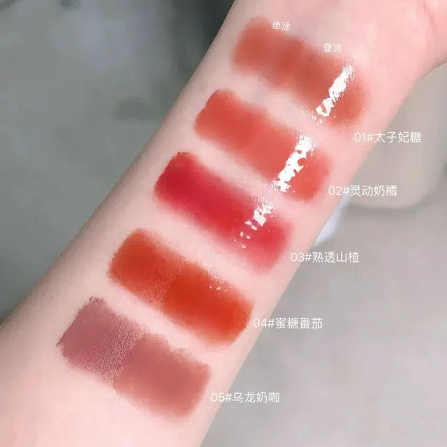 莎琪诺 炫色双头唇哑光雾面不易掉色持妆口红雨衣水光唇釉 镜面 易上色
