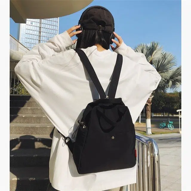 泰克森 休闲/高颜值百搭 尼龙 双肩包 常规 男女同款情侣款 乳白色/灰色/黑色/军绿色