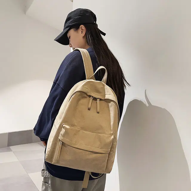 泰克森 大容量 百搭 潮流 休闲 尼龙 双肩包 常规 男女同款情侣款 白色/黑色/酒红色/卡其色/绿色