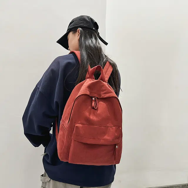 泰克森 大容量 百搭 潮流 休闲 尼龙 双肩包 常规 男女同款情侣款 白色/黑色/酒红色/卡其色/绿色