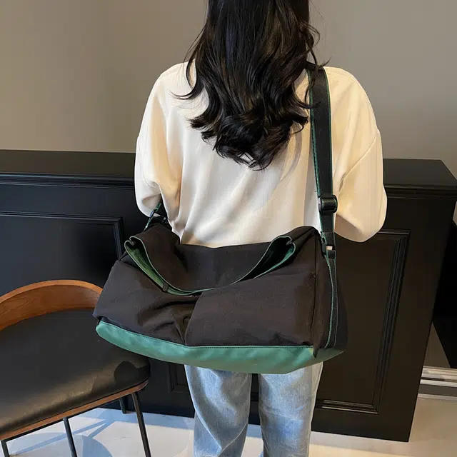 泰克森 潮流百搭大容量 布 单肩包 常规 男女同款情侣款 灰色/黑色/卡其色/黑配红/黑配绿/黑配紫