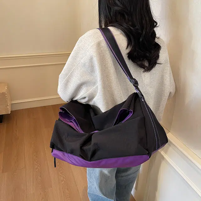 泰克森 潮流百搭大容量 布 单肩包 常规 男女同款情侣款 灰色/黑色/卡其色/黑配红/黑配绿/黑配紫