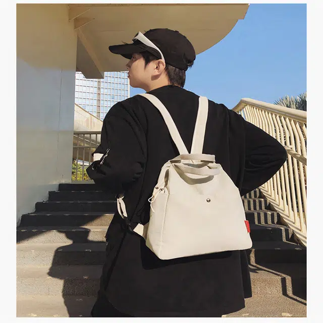 泰克森 休闲/高颜值百搭 尼龙 双肩包 常规 男女同款情侣款 乳白色/灰色/黑色/军绿色