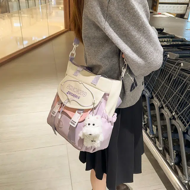 泰克森 日系复古少女斜挎包韩版手提 尼龙 单肩包 男女同款情侣款 多色
