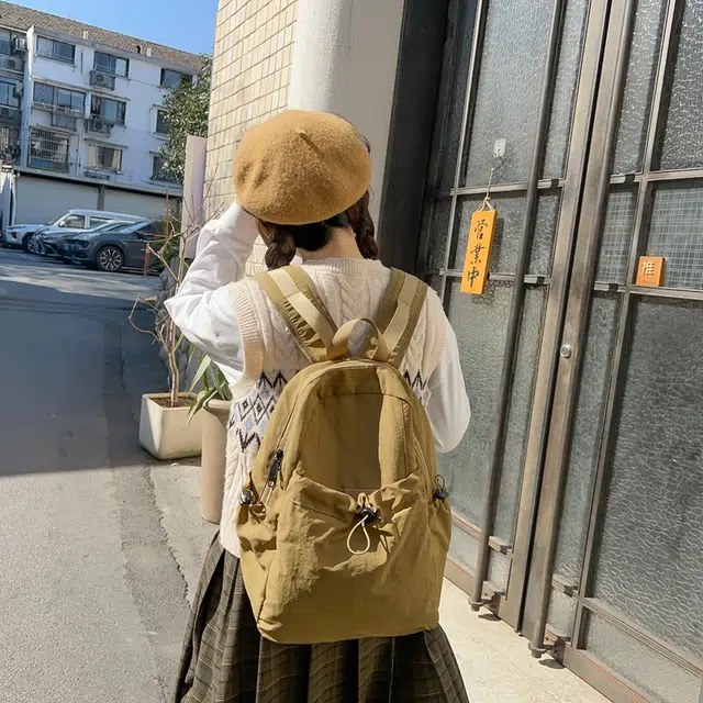 泰克森 大容量 时尚 潮流 尼龙 双肩包 常规 男女同款情侣款 白色/灰色/黑色/姜黄色/桔色