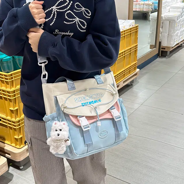 泰克森 日系复古少女斜挎包韩版手提 尼龙 单肩包 男女同款情侣款 多色