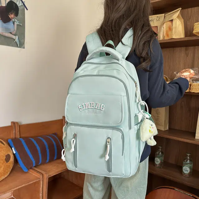 泰克森 大容量时尚潮流 尼龙 双肩包 男女同款情侣款 白色/黑色/红色/黄色/绿色