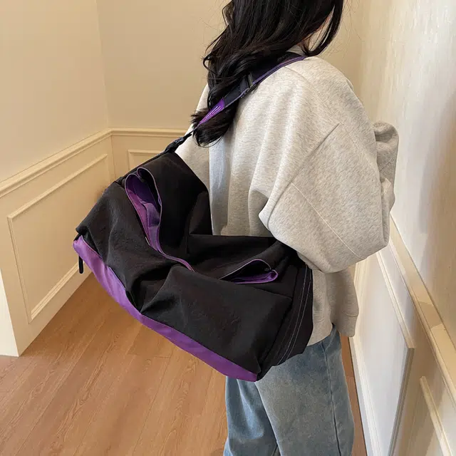 泰克森 潮流百搭大容量 布 单肩包 常规 男女同款情侣款 灰色/黑色/卡其色/黑配红/黑配绿/黑配紫