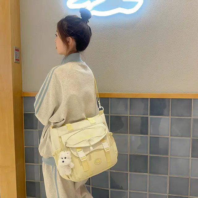 泰克森 日系复古少女斜挎包韩版手提 尼龙 单肩包 男女同款情侣款 多色