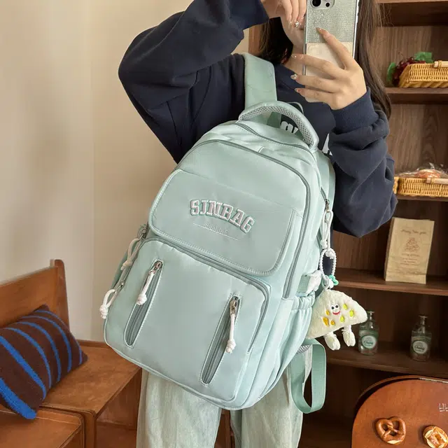 泰克森 大容量时尚潮流 尼龙 双肩包 男女同款情侣款 白色/黑色/红色/黄色/绿色