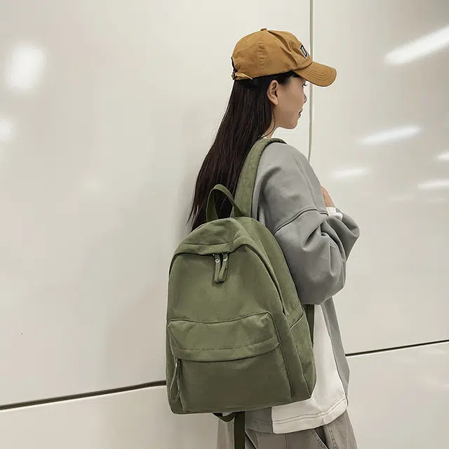 泰克森 大容量 百搭 潮流 休闲 尼龙 双肩包 常规 男女同款情侣款 白色/黑色/酒红色/卡其色/绿色