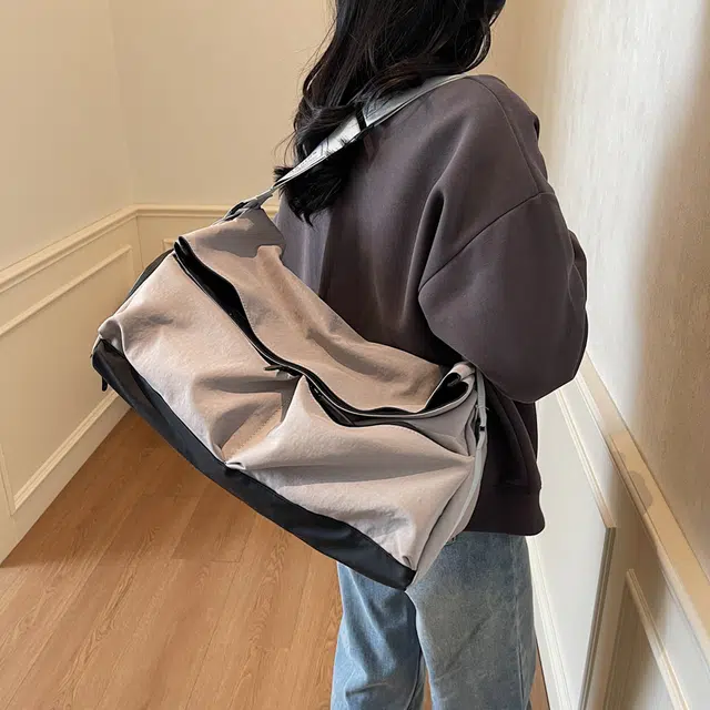 泰克森 潮流百搭大容量 布 单肩包 常规 男女同款情侣款 灰色/黑色/卡其色/黑配红/黑配绿/黑配紫