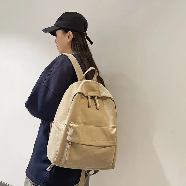 泰克森 大容量 百搭 潮流 休闲 尼龙 双肩包 常规 男女同款情侣款 白色/黑色/酒红色/卡其色/绿色