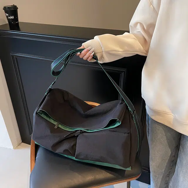泰克森 潮流百搭大容量 布 单肩包 常规 男女同款情侣款 灰色/黑色/卡其色/黑配红/黑配绿/黑配紫