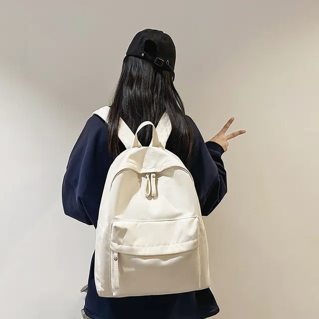 泰克森 大容量 百搭 潮流 休闲 尼龙 双肩包 常规 男女同款情侣款 白色/黑色/酒红色/卡其色/绿色