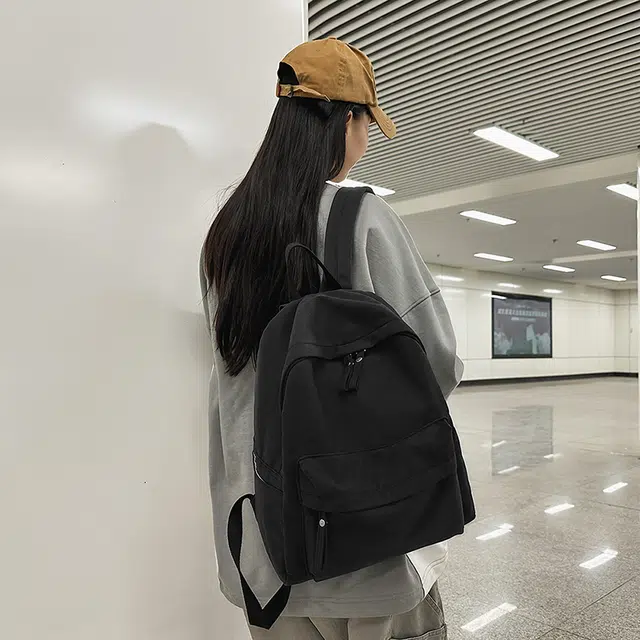 泰克森 大容量 百搭 潮流 休闲 尼龙 双肩包 常规 男女同款情侣款 白色/黑色/酒红色/卡其色/绿色