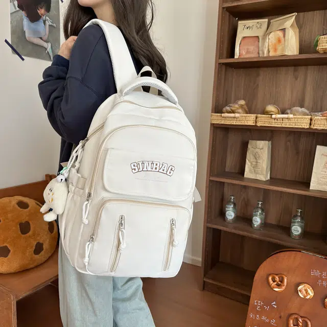 泰克森 大容量时尚潮流 尼龙 双肩包 男女同款情侣款 白色/黑色/红色/黄色/绿色