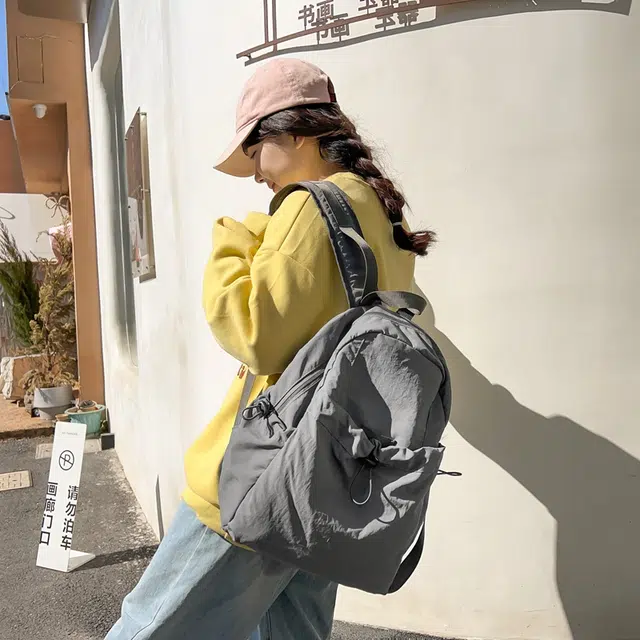 泰克森 大容量 时尚 潮流 尼龙 双肩包 常规 男女同款情侣款 白色/灰色/黑色/姜黄色/桔色