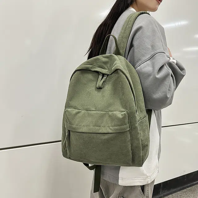 泰克森 大容量 百搭 潮流 休闲 尼龙 双肩包 常规 男女同款情侣款 白色/黑色/酒红色/卡其色/绿色